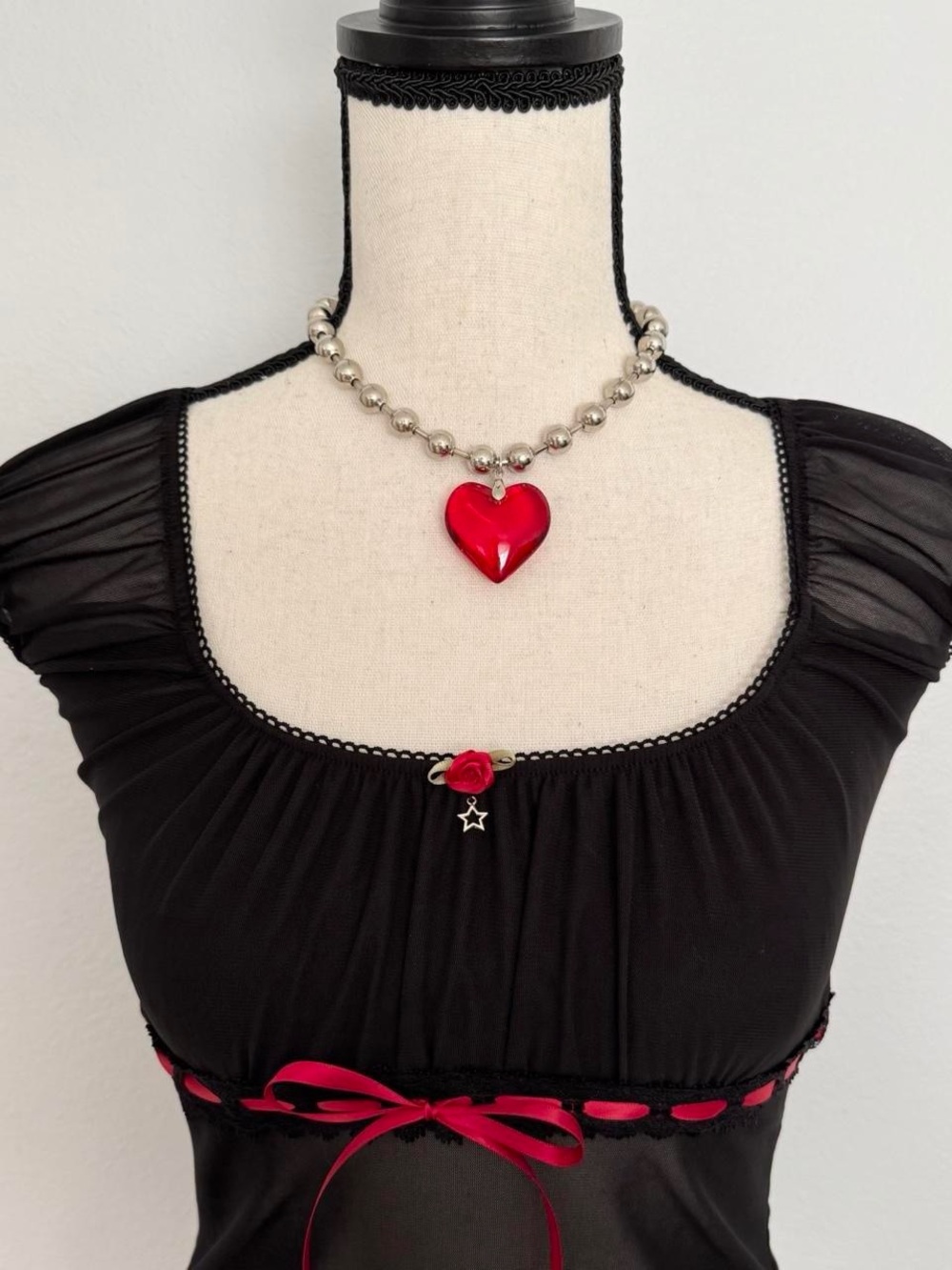 hand-sewn coquette top